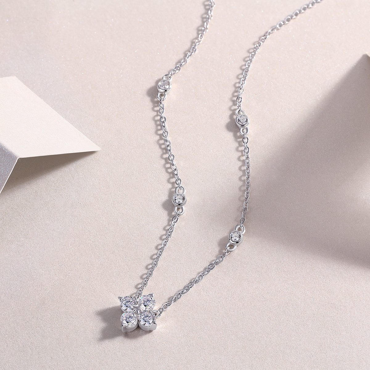 Claudette Sterling Silver and Moissanite Necklace