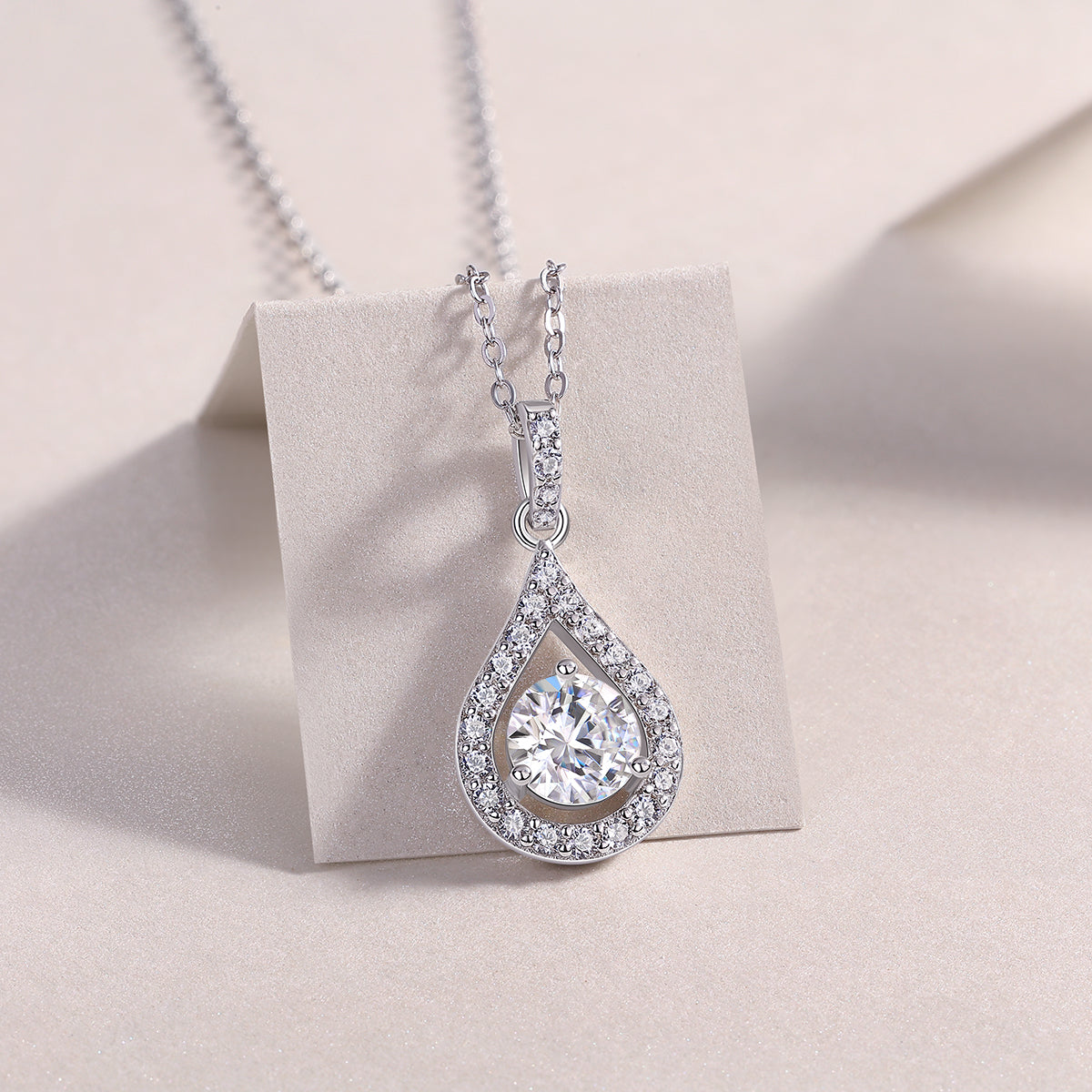 Camille Sterling Silver and Moissanite Pendant Necklace