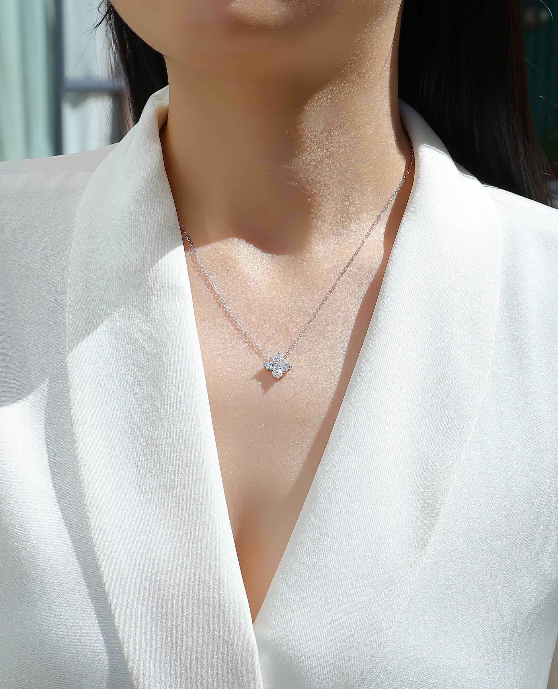 Karolina Sterling Silver and Moissanite Necklace