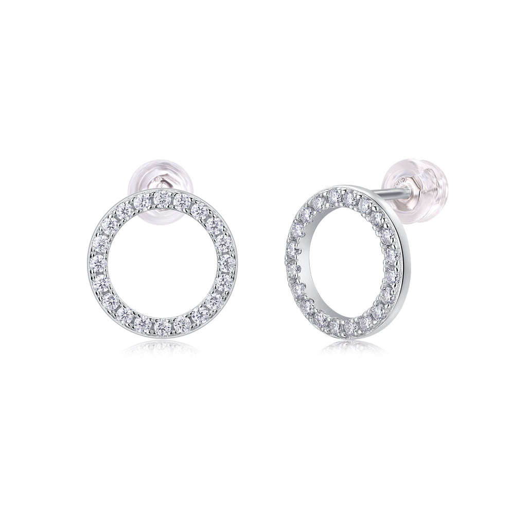 Sylvia Silver and Moissanite Stud Earrings