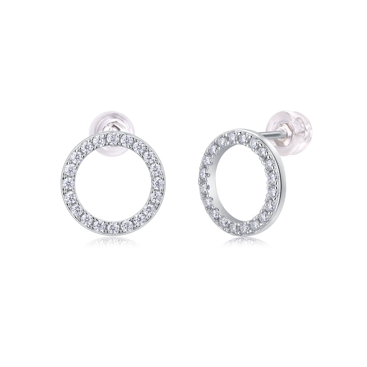 Sylvia Silver and Moissanite Stud Earrings