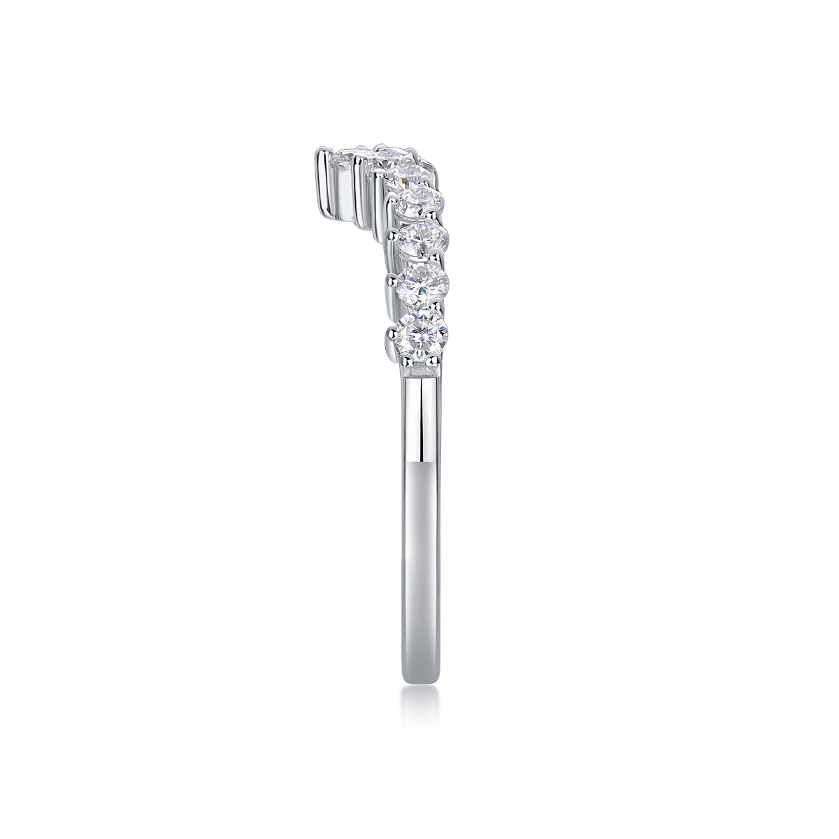 Caroline Silver and Moissanite Crown Ring